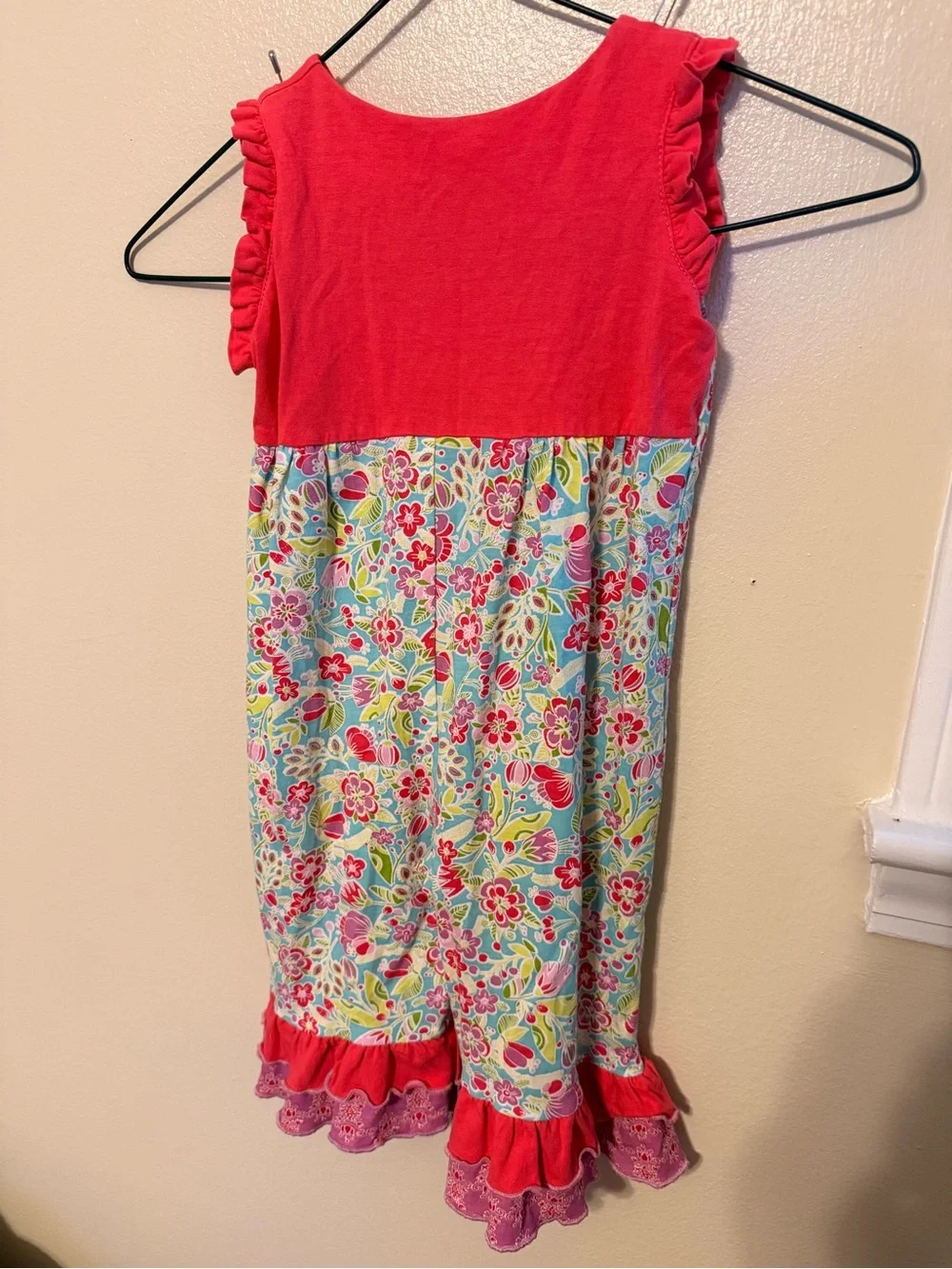 Flit & Flitter Girls 12M Floral Ruffle Romper Made in Peru Boutique Baby Outfit